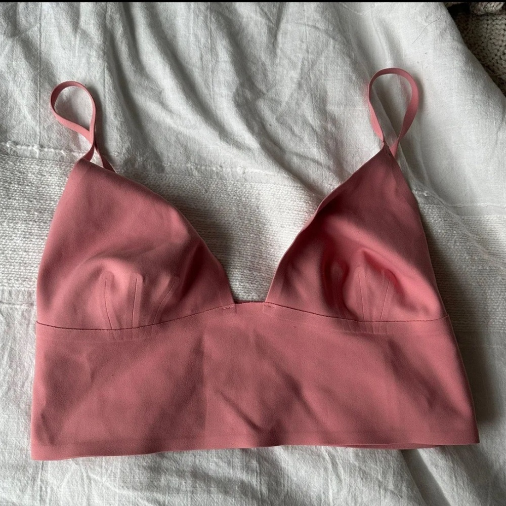 Free People Pink Triangle Bralette with Adjustable Straps